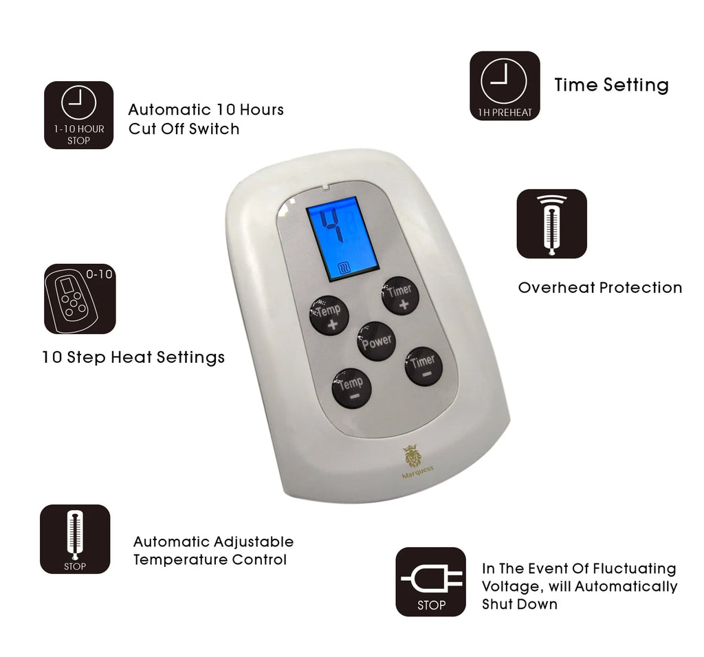 Heated Blanket Twin Navy Electric Blanket Throw with 10 Heat Settings/Safety 10 Hours Auto-Off Dual Controllers 62"X84"