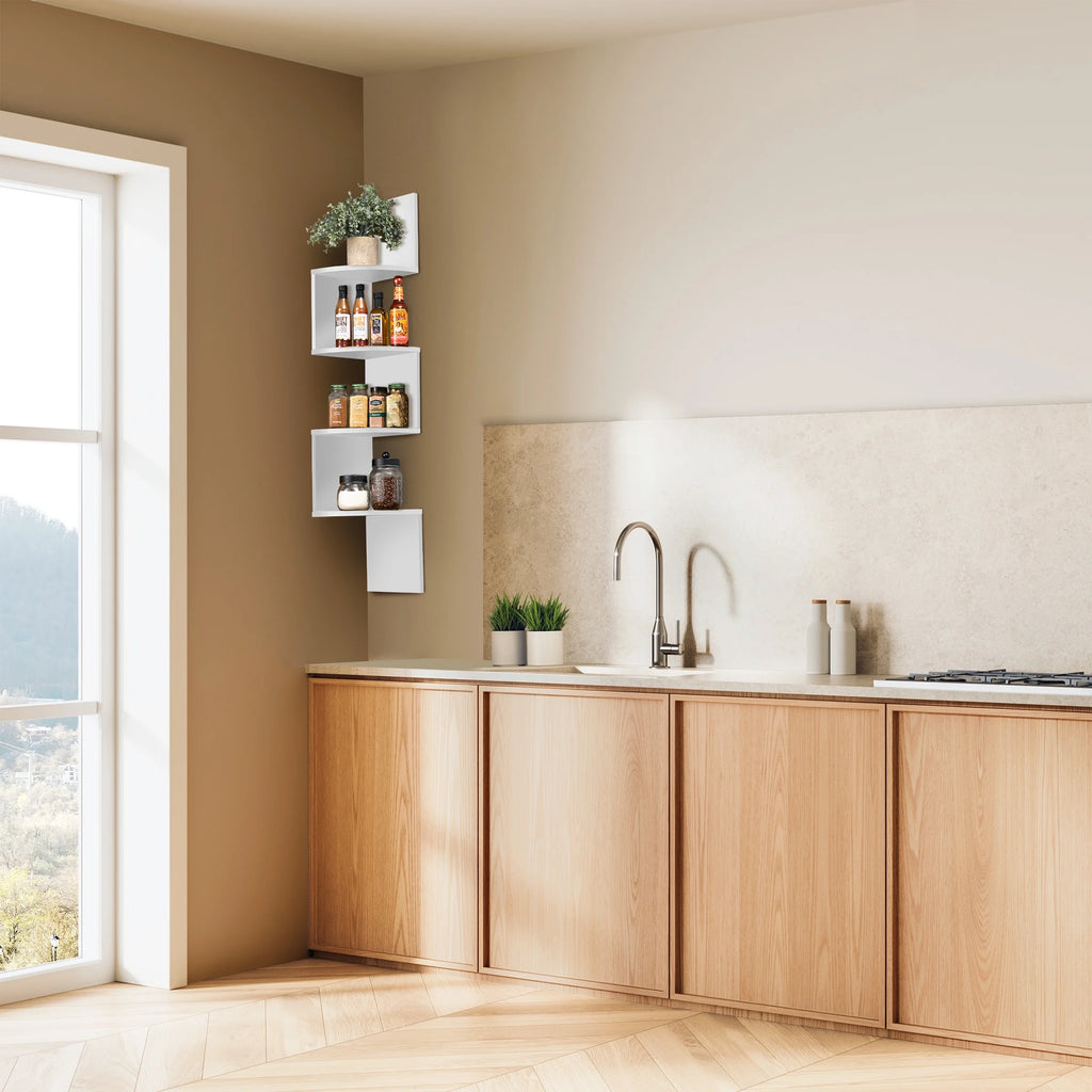 Zig Zag Corner Wall Shelf