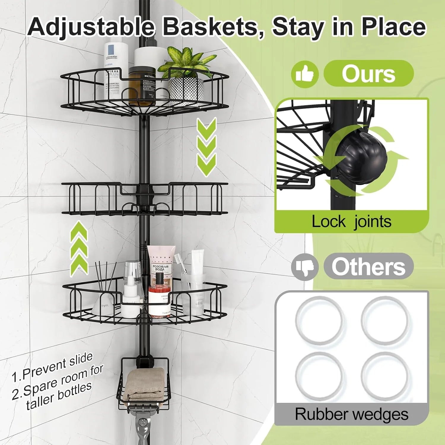Corner Shower Caddy Tension Pole