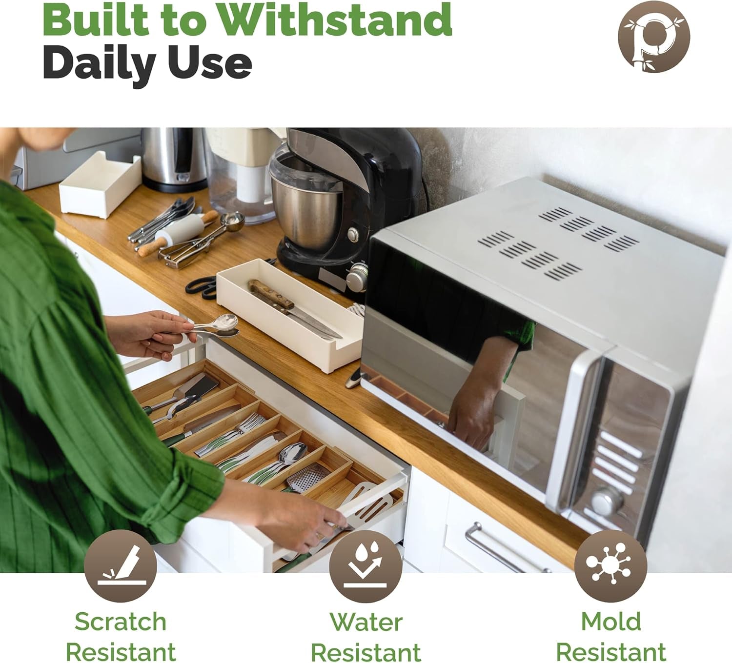 Expandable Silverware Organizer – 10 Compartments, Adjustable Drawer Tray