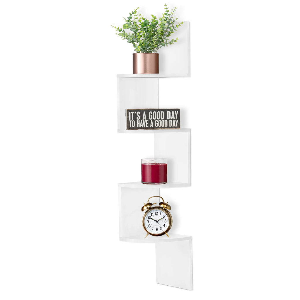 Zig Zag Corner Wall Shelf